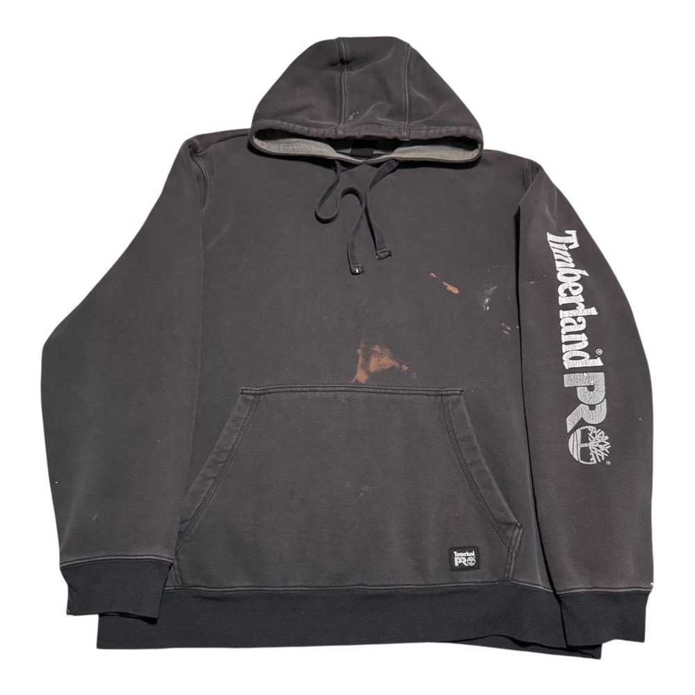 Timberland Pro Distressed Grunge Stained Faded Black Sweatshirt Men's Large